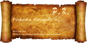 Poduska Katapán névjegykártya